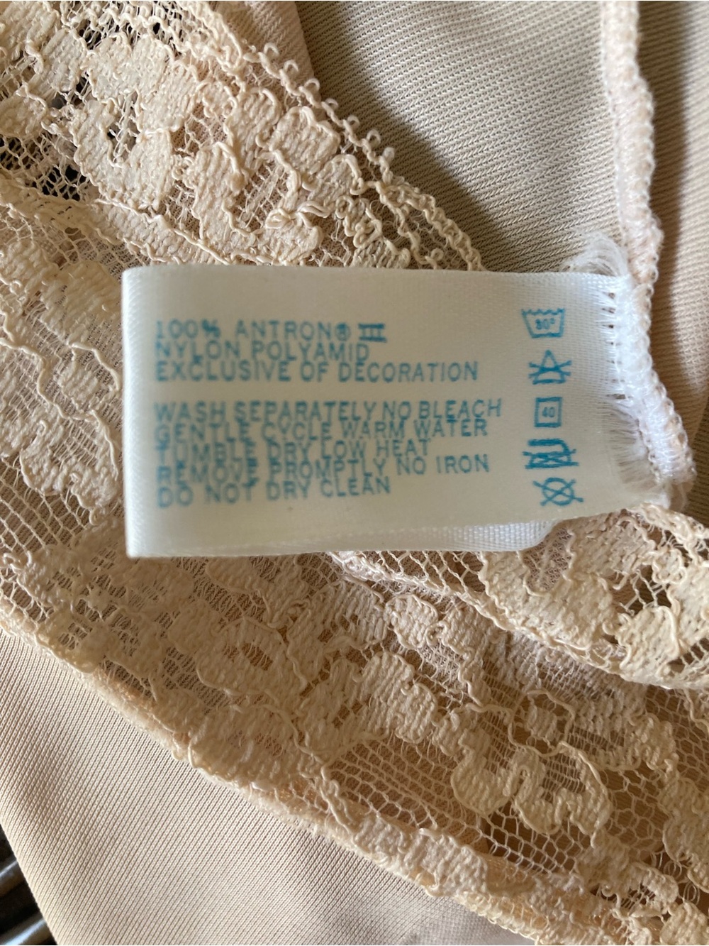 Vassarette Beige Vintage Slip Dress Nightie Size 34L Antron Nylon Y2K - Picture 8 of 9